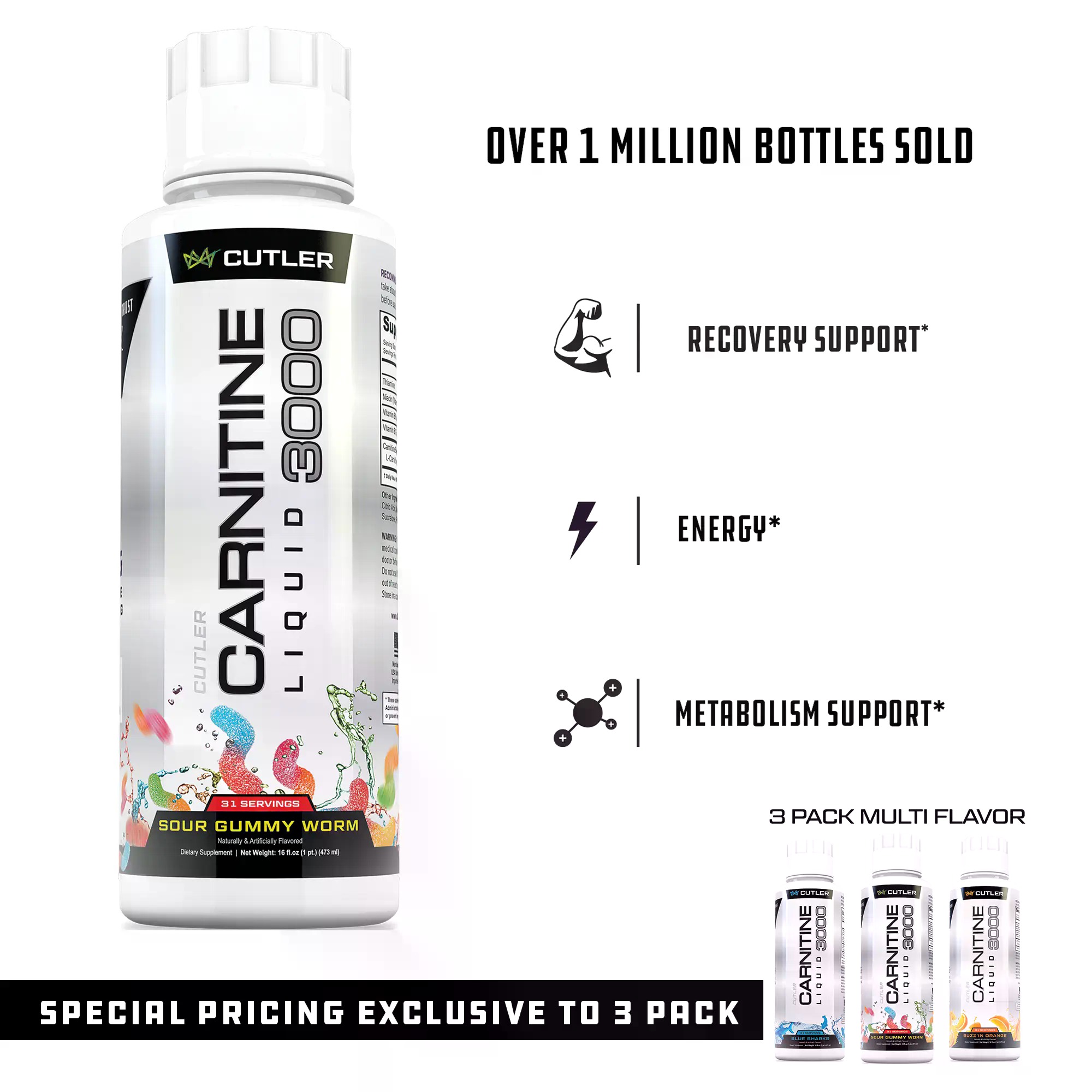 Fitness Nutrition Energy - Cutler Nutrition Sıvı Karnitin 3000 Enerji